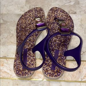 Purple leopard sandals